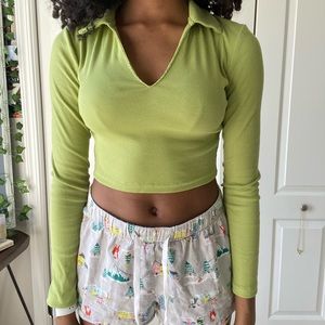 70s inspired collard crop top